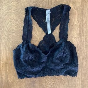 Free People Galloon Black Lace Bralette xs
